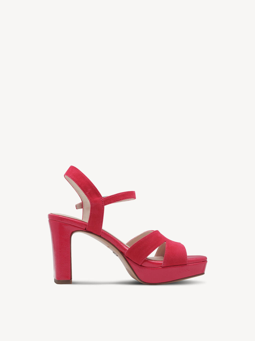 Leather Heeled Sandal in Pink