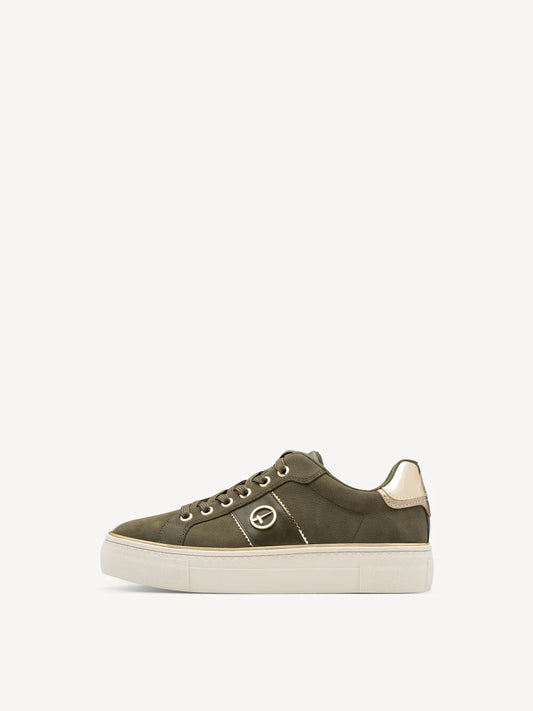 Tamaris Trainers in Olive Nubuc