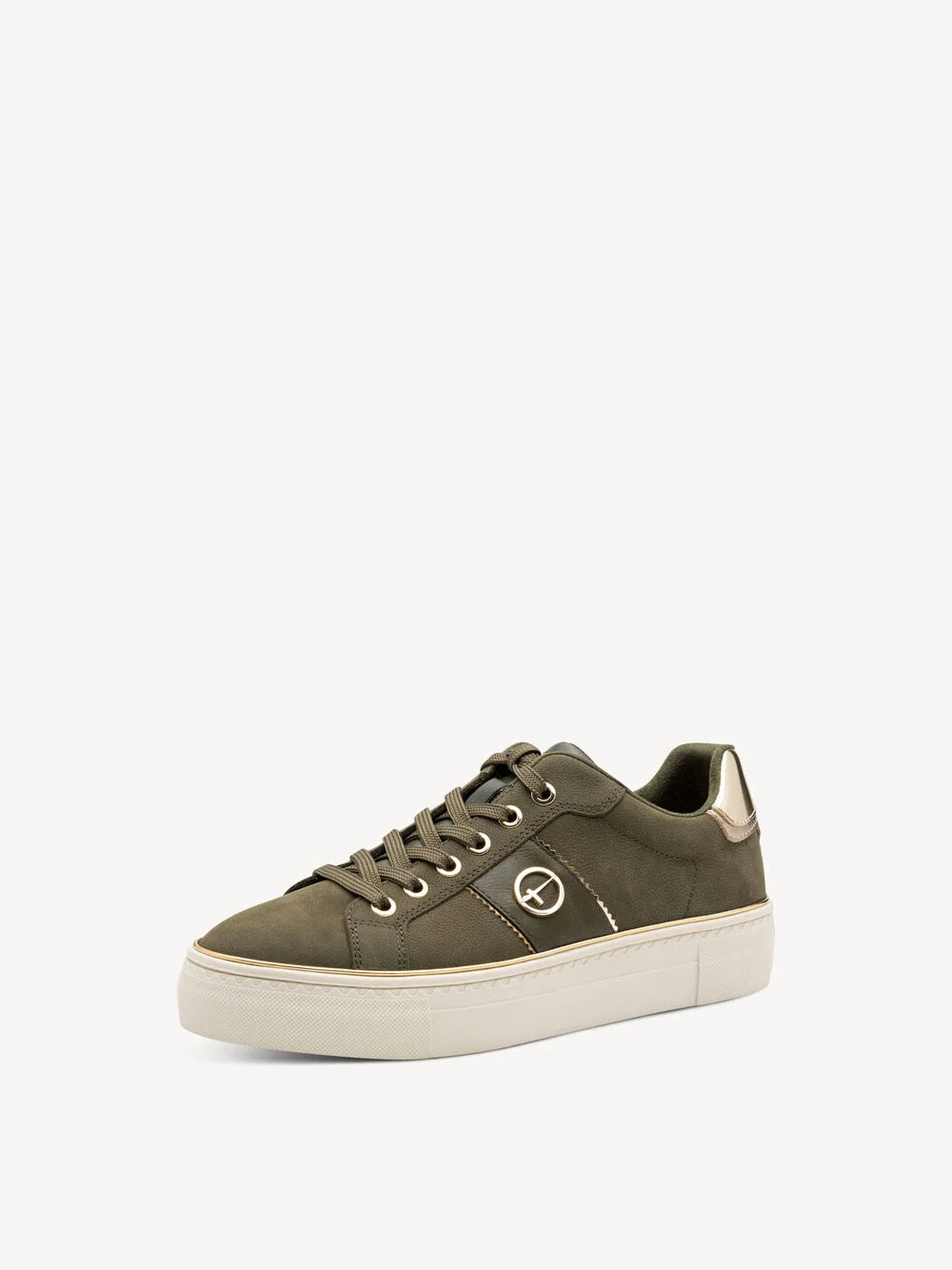 Tamaris Trainers in Olive Nubuc