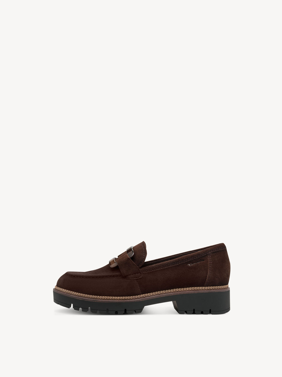 Tamaris Leather Slippers in Mocca