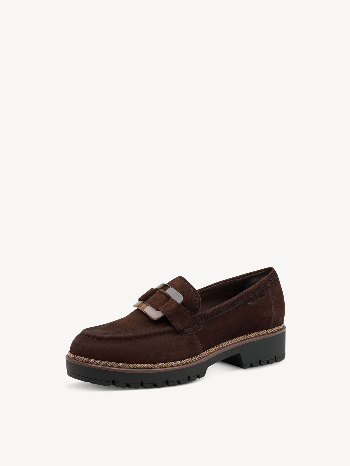 Tamaris Leather Slippers in Mocca