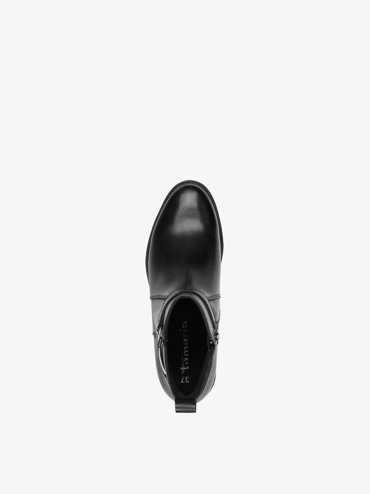 Tamaris Leather Block Heel Ankle Boots in Black