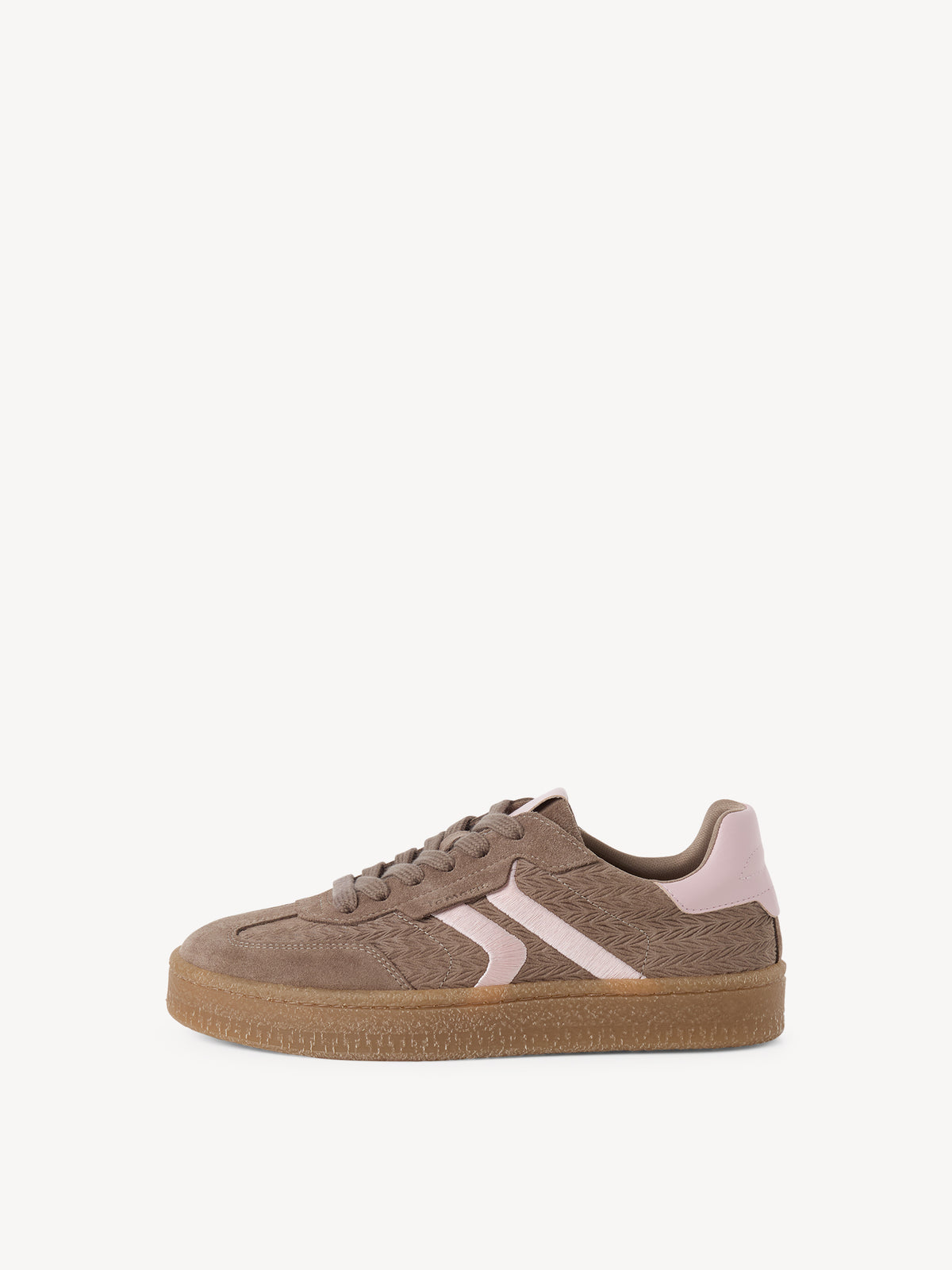 Tamaris Leather Trainers in Brown and Rose
