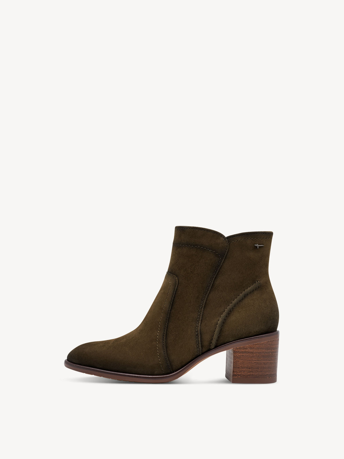 Tamaris Leather Ankle Boots in Olive