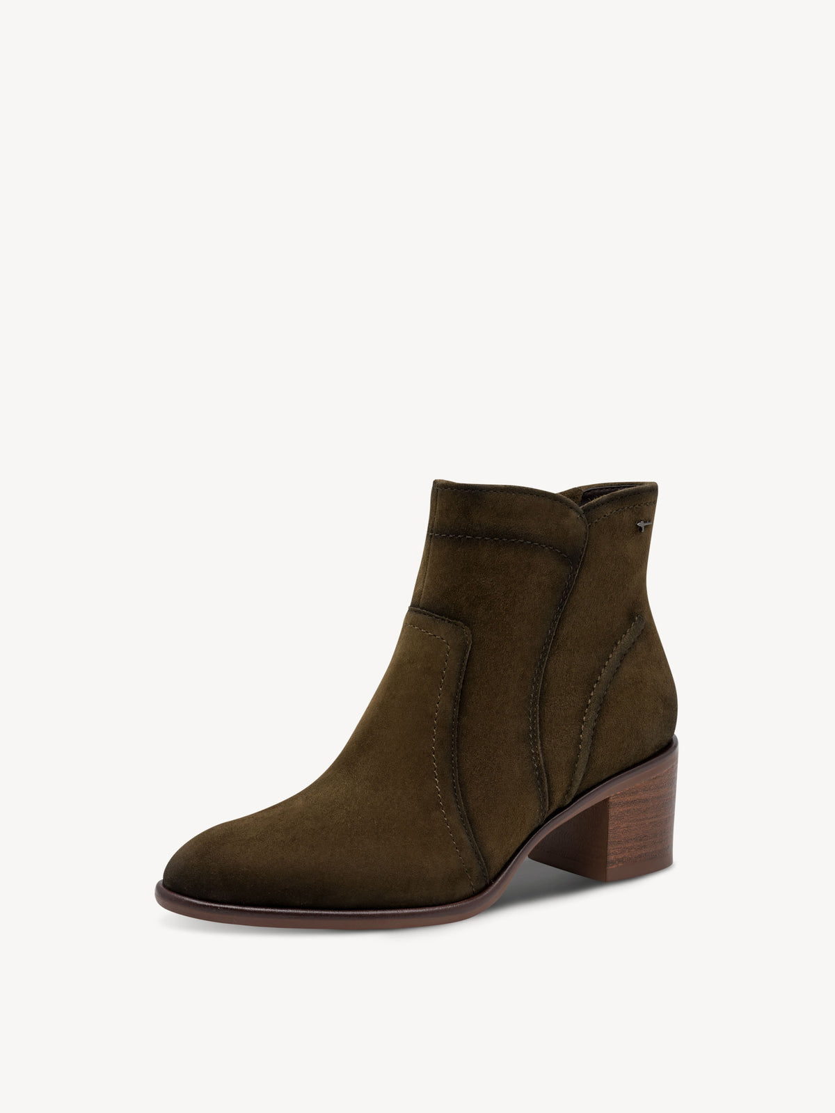 Tamaris Leather Ankle Boots in Olive