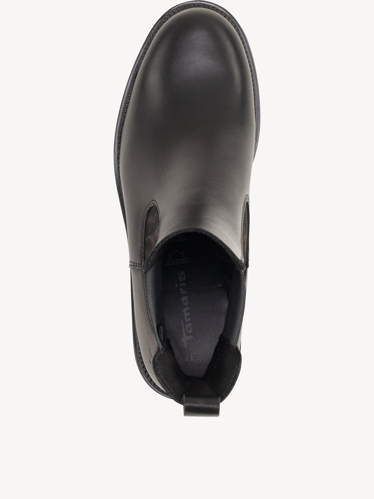 Tamaris Leather Block Heel Chelsea Boots in Black and Leopard