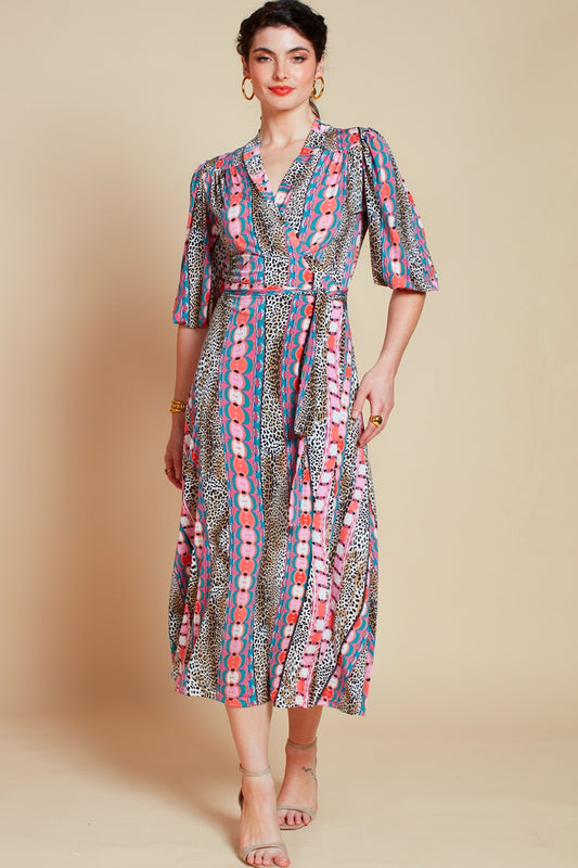 Onjenu Ella Midi Wrap Dress in Carter