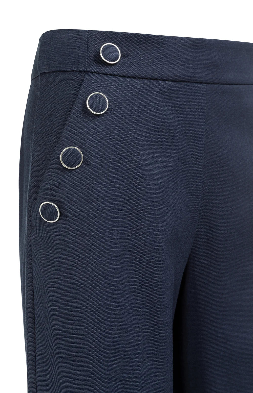 Yaya High Waist Trousers in Navy