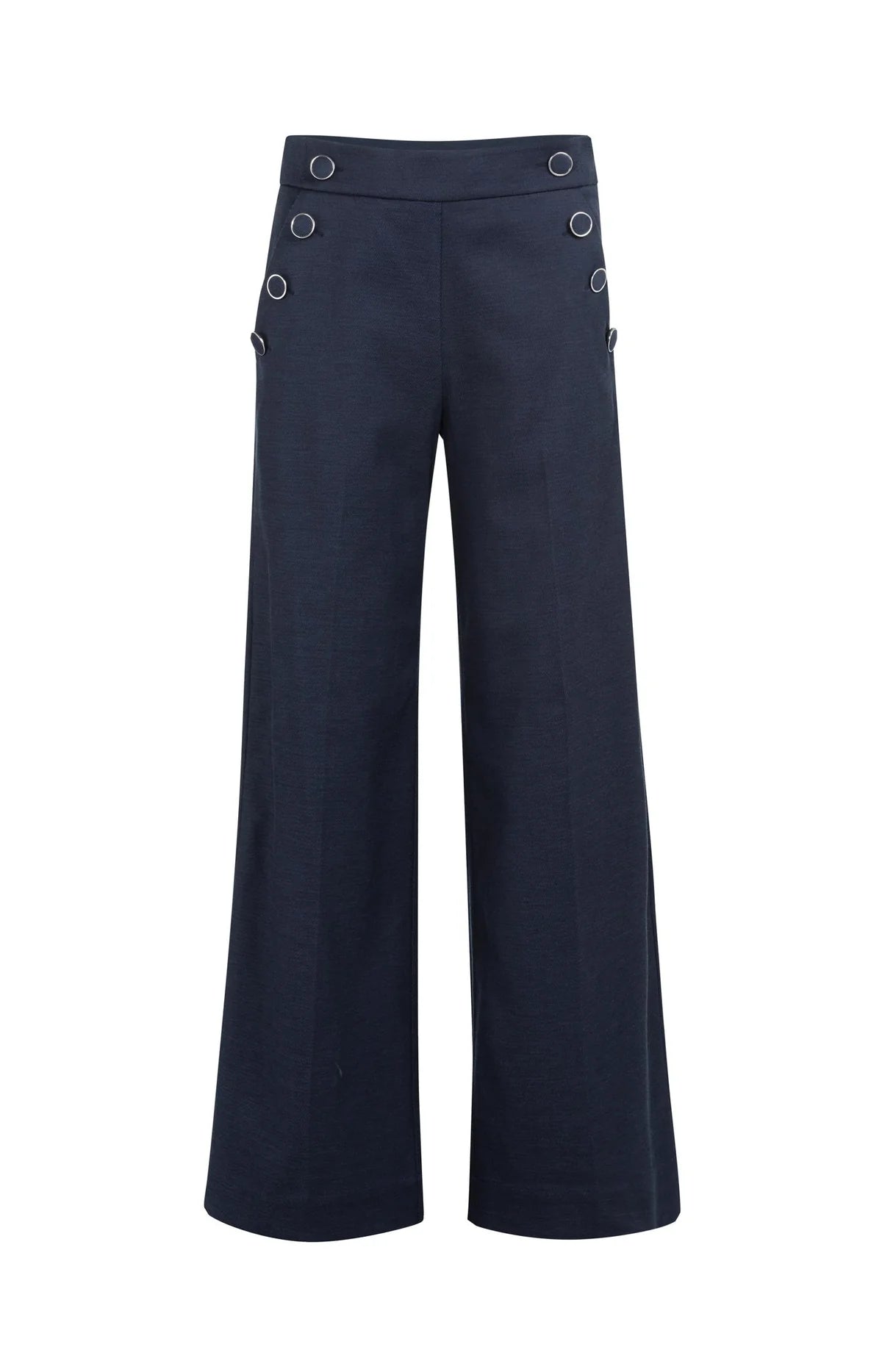 Yaya High Waist Trousers in Navy