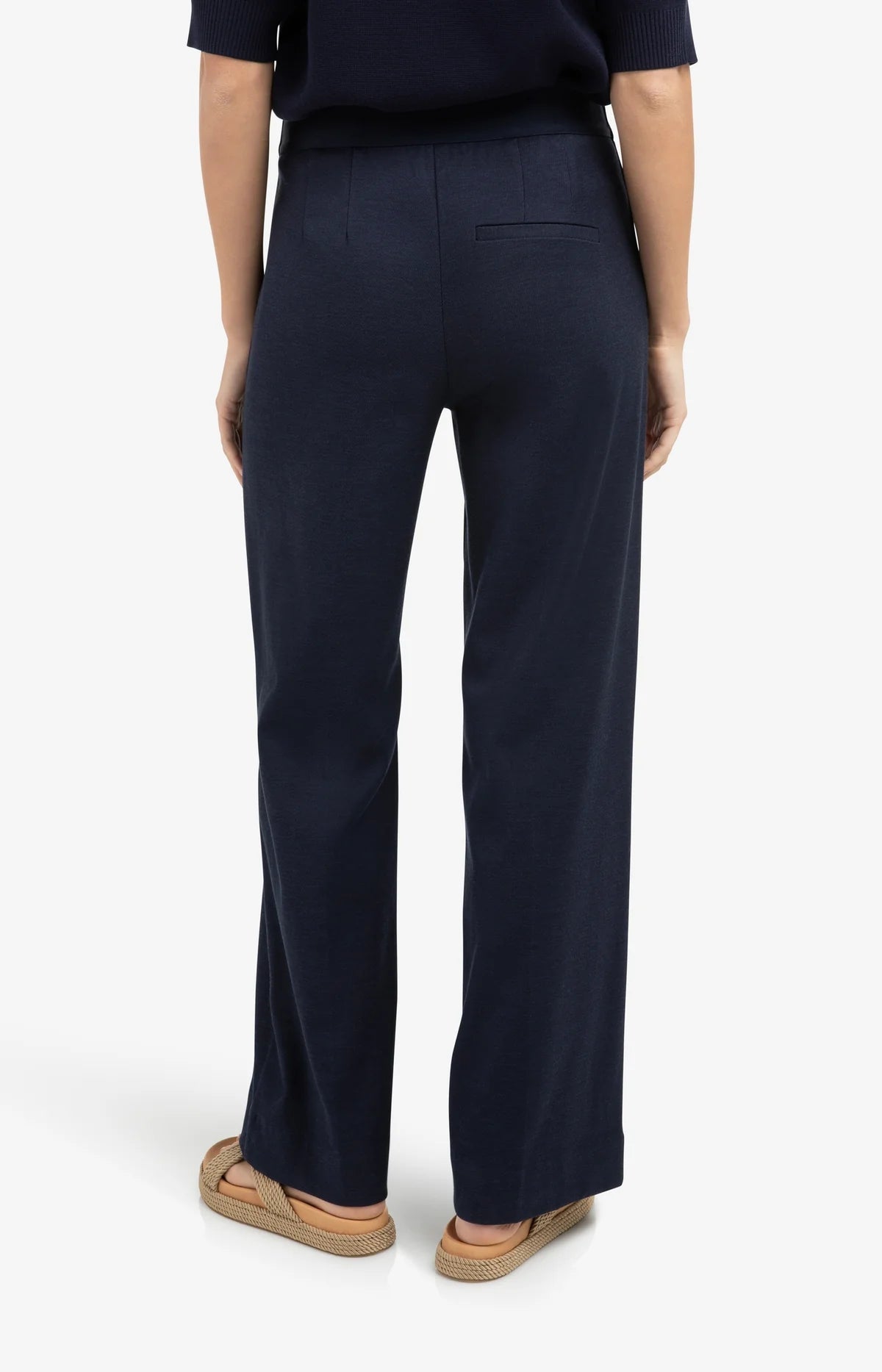 Yaya High Waist Trousers in Navy