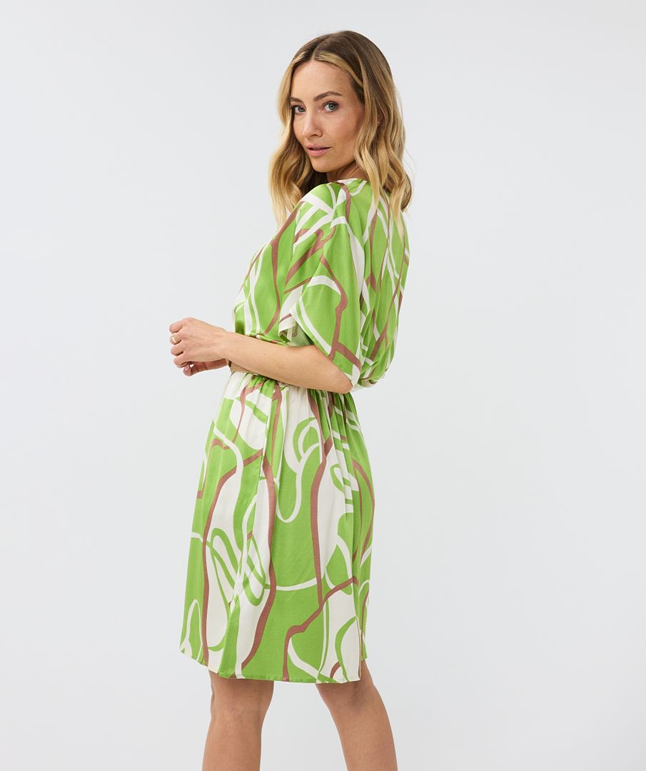 Belted Dress in Paradise Swirl