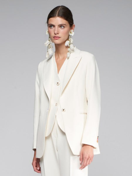 Sophia Crep Blazer in Blanco