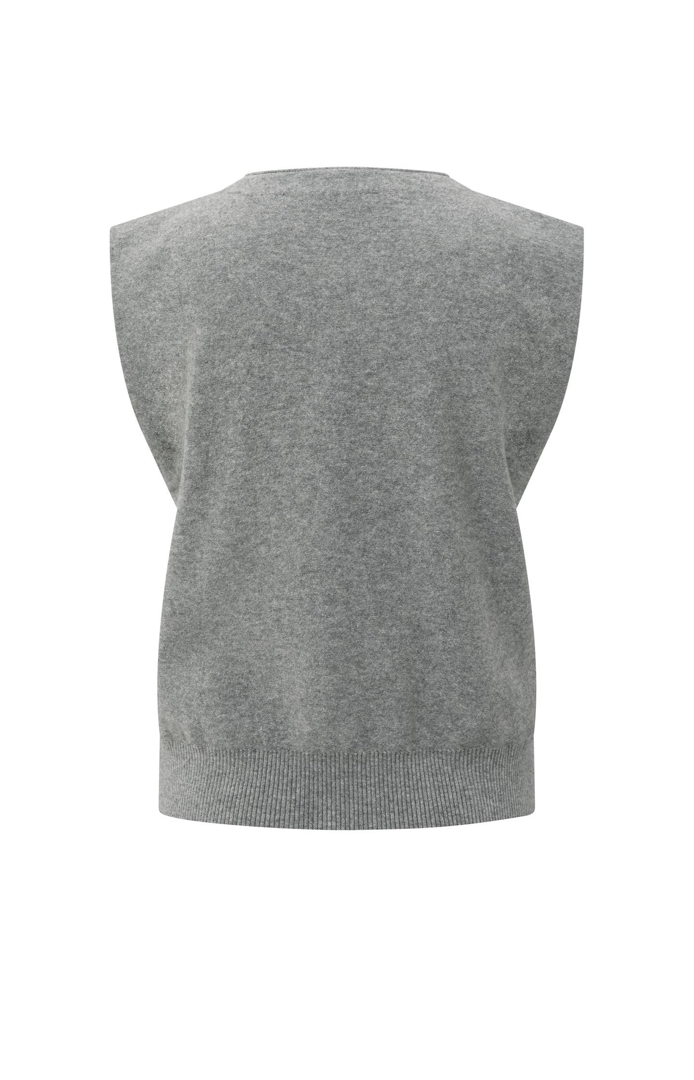 Yaya Knitted Vest in Grey Melange