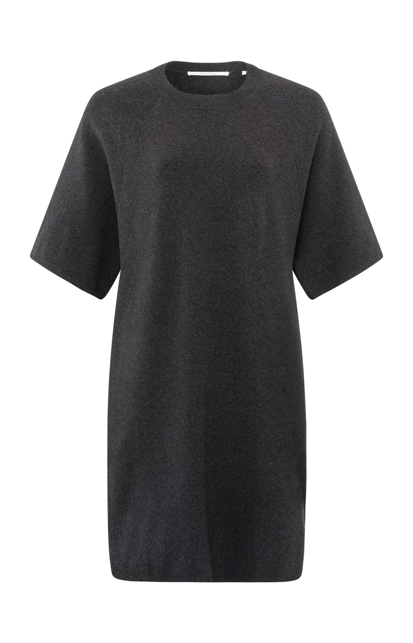 Knitted T-Shirt Dress in Antracite Melange