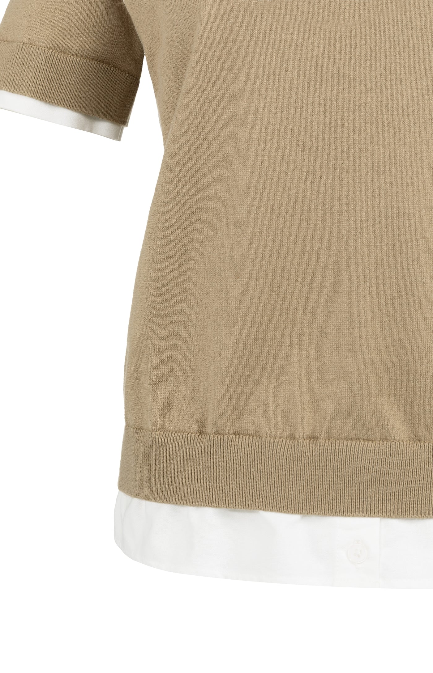 Yaya Layered Hem Top in Khaki