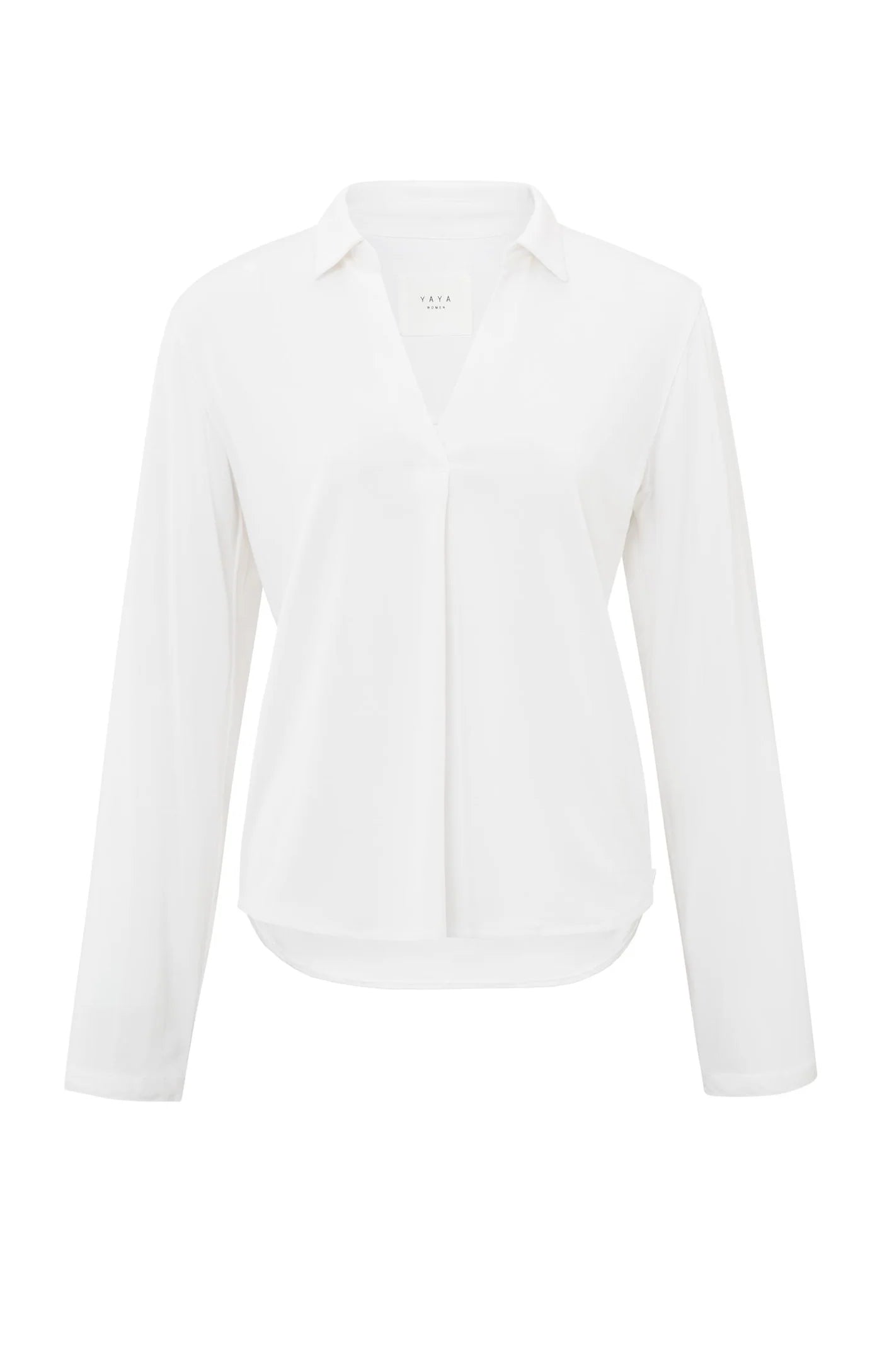 Long-sleeve Collared Shirt in Pure White