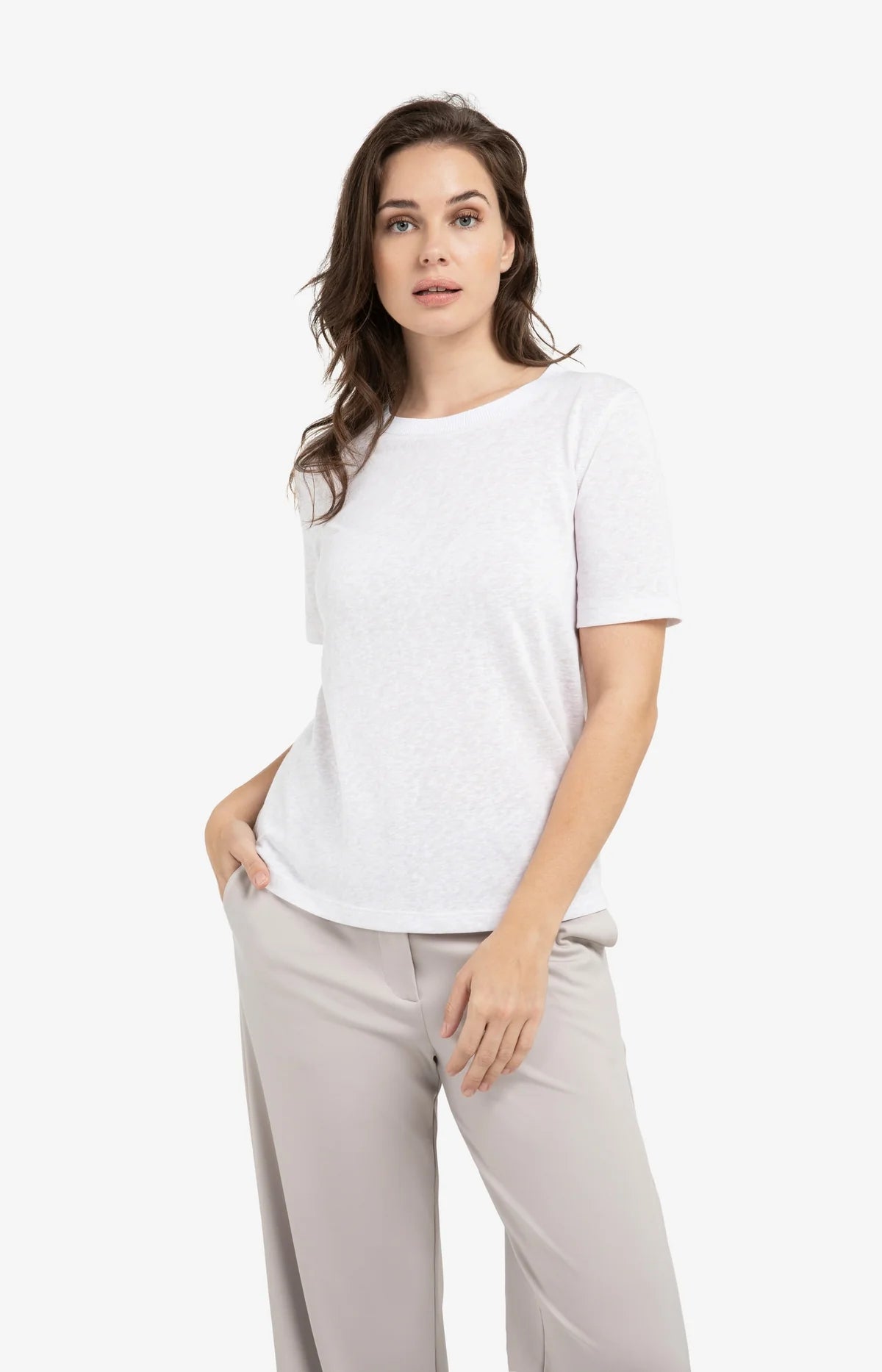 Yaya Melange T-shirt in Gray Lilac