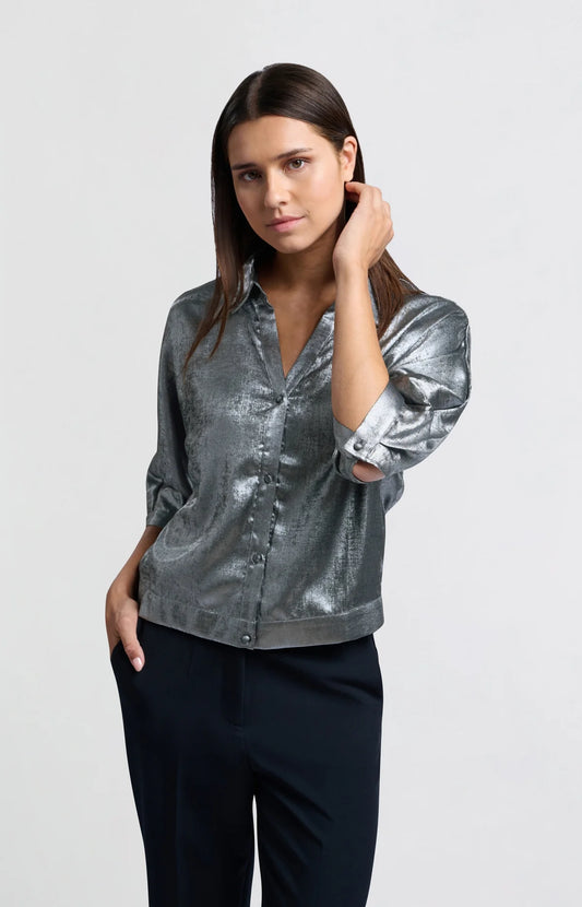 Metallic Blouse in Silver