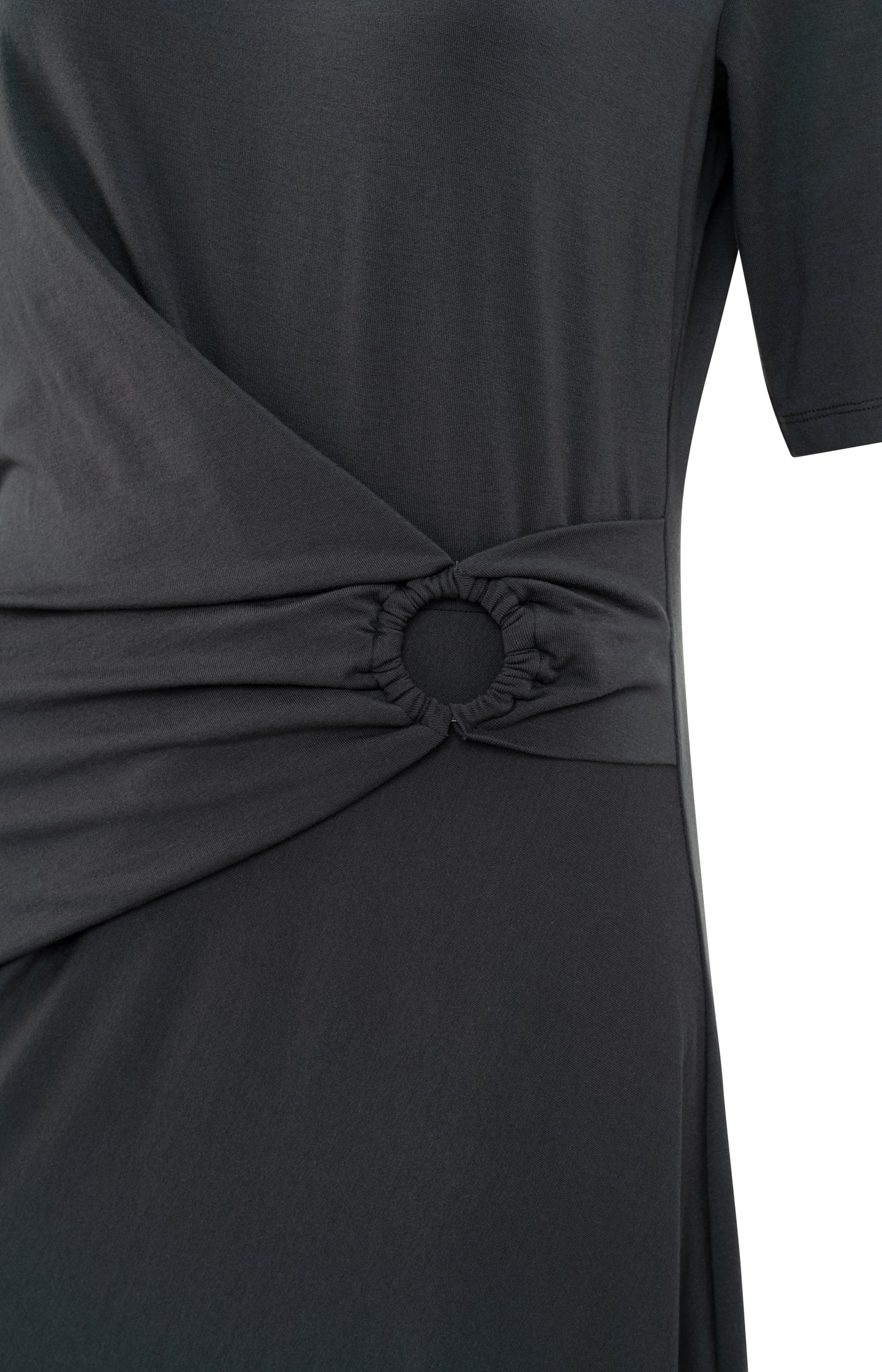 Short-sleeve Midi Dress in Anthracite