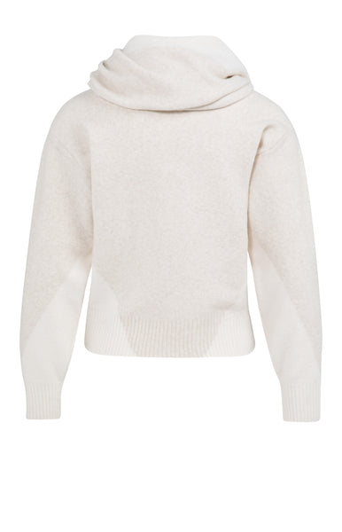 Yaya Sweater with Scarf Details in Heather