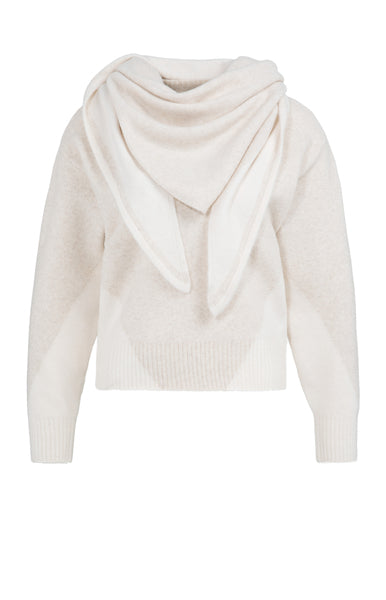 Yaya Sweater with Scarf Details in Heather