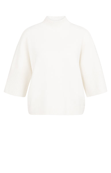 Yaya Mock neck Sweater in Snowfall White