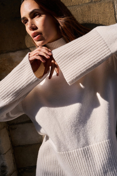 Yaya High-Neck Sweater in Snowfall White
