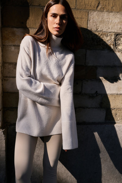 Yaya High-Neck Sweater in Snowfall White
