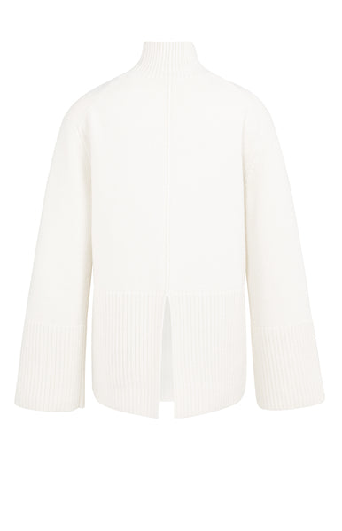 Yaya High-Neck Sweater in Snowfall White