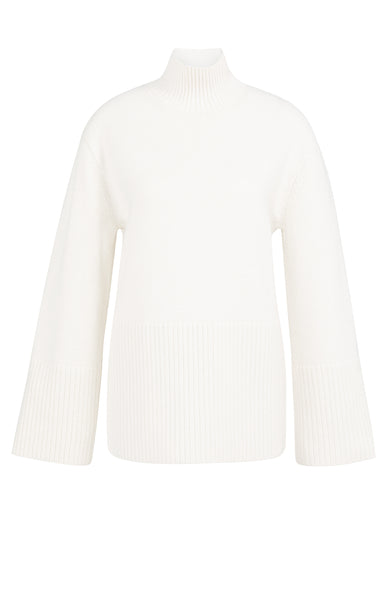 Yaya High-Neck Sweater in Snowfall White