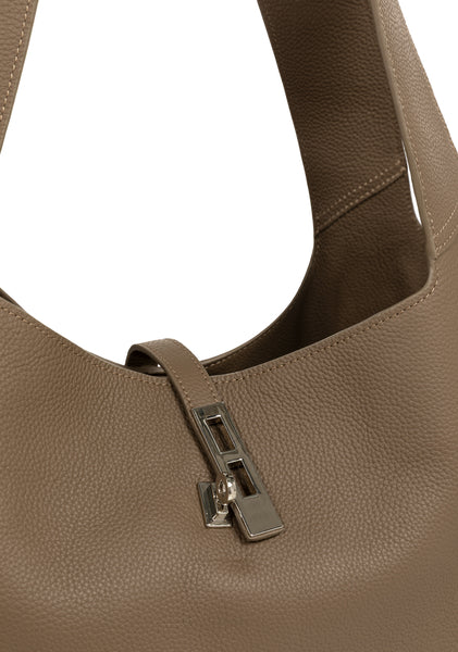 Yaya Large Shopper Bag in Deep Taupe Brown