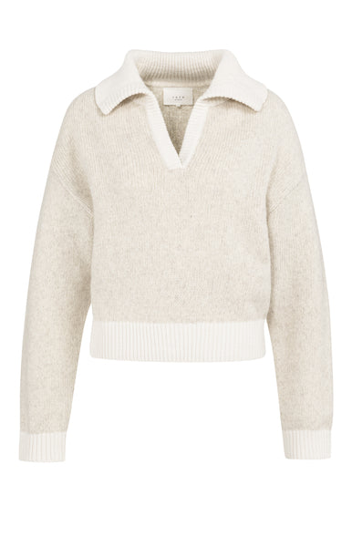 Yaya V-Neck Sweater in Heather Grey