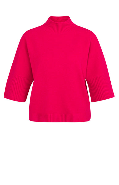 Yaya Mock Neck Sweater in Rose Red