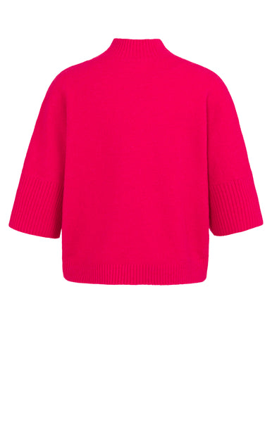 Yaya Mock Neck Sweater in Rose Red