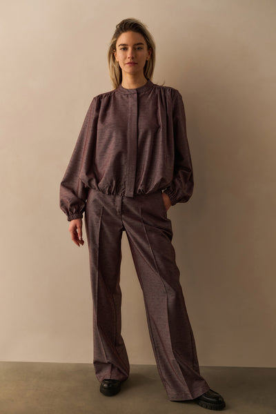 Yaya Wide Leg Woven Trousers in Fudge Purple
