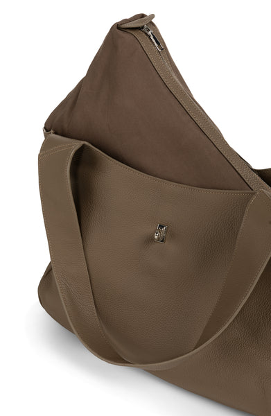 Yaya Large Shopper Bag in Deep Taupe Brown