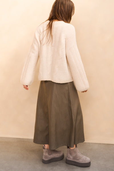 Yaya Cable Knit Sweater in Wool White