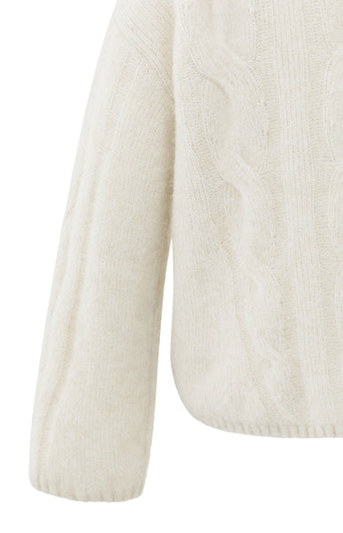 Yaya Cable Knit Sweater in Wool White