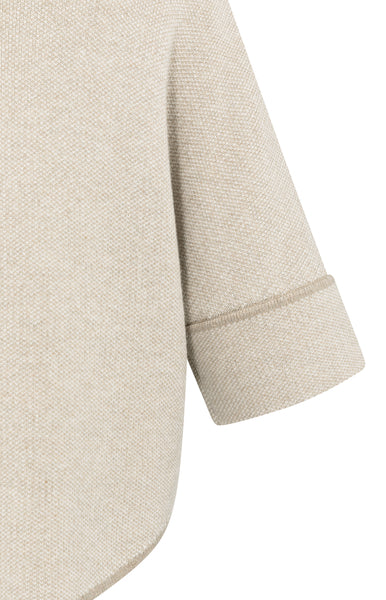 Yaya Oxford Knit Poncho in Tan