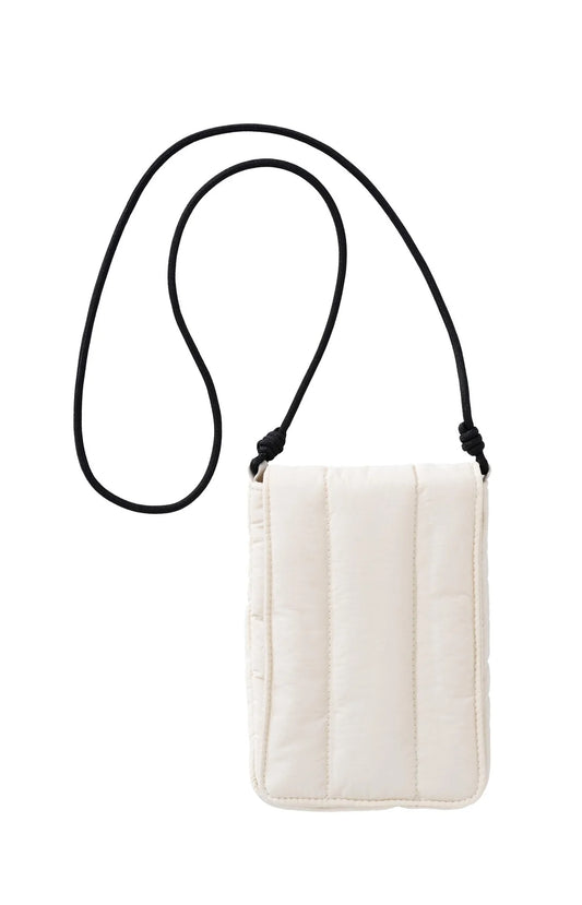 Quilted Phone Bag in Chalk White