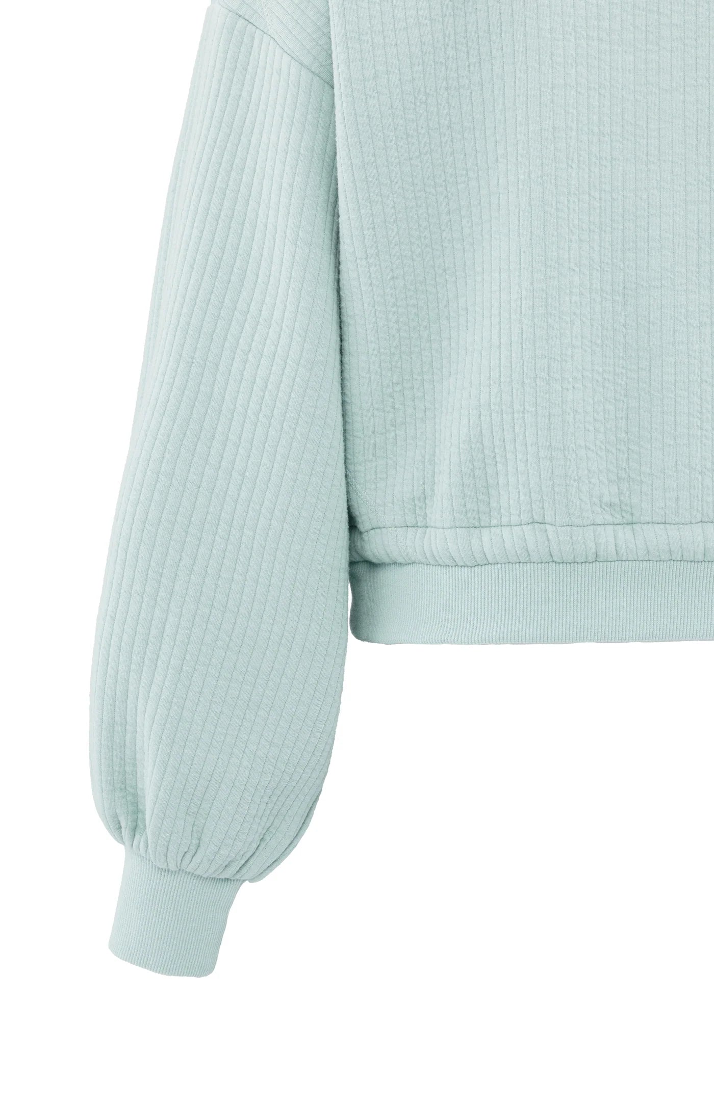 YAYA Ribbed Jersey Zip-up Sweater in Grey