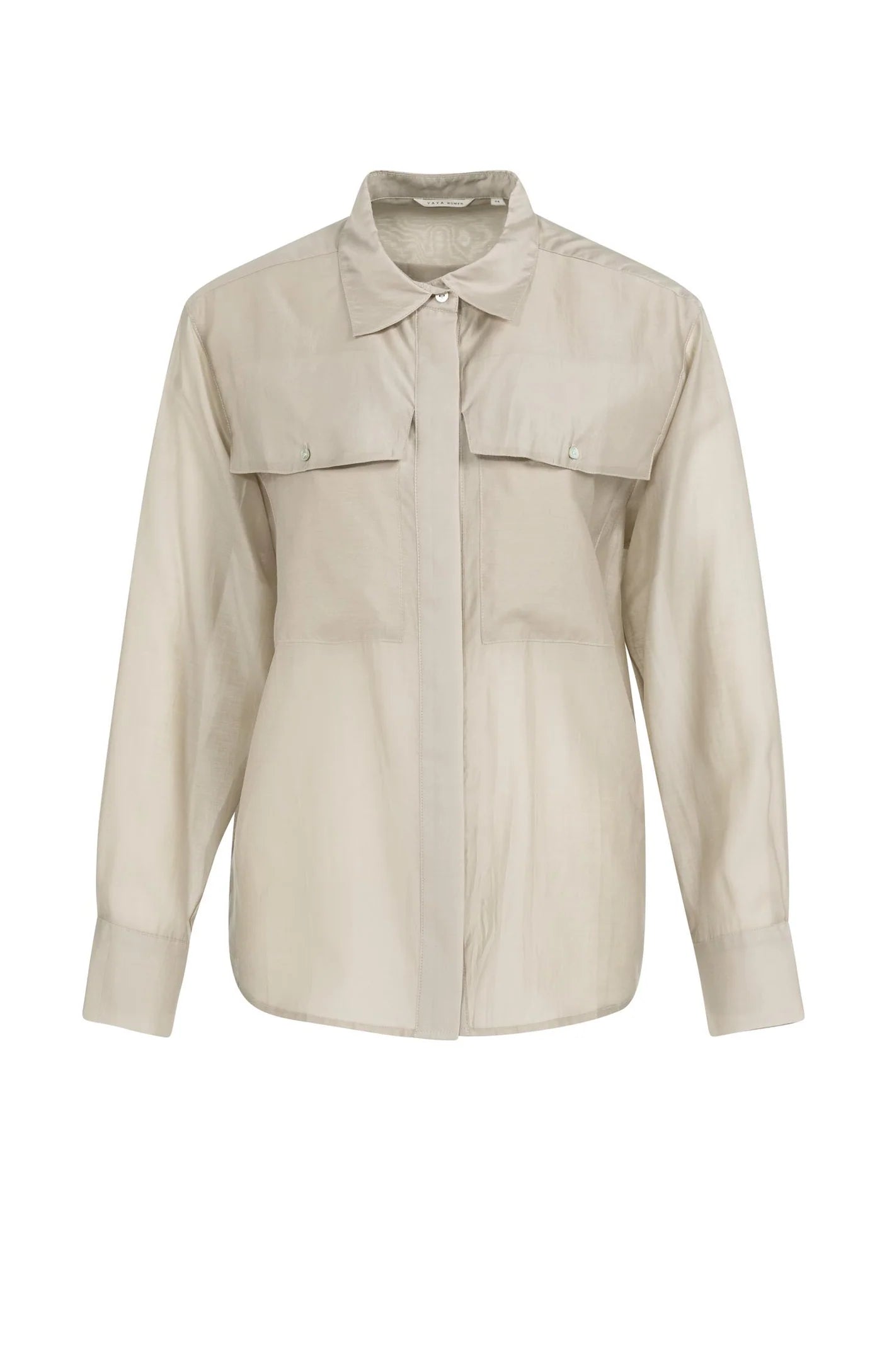 Yaya Sheer Pocket Blouse in Mist Green