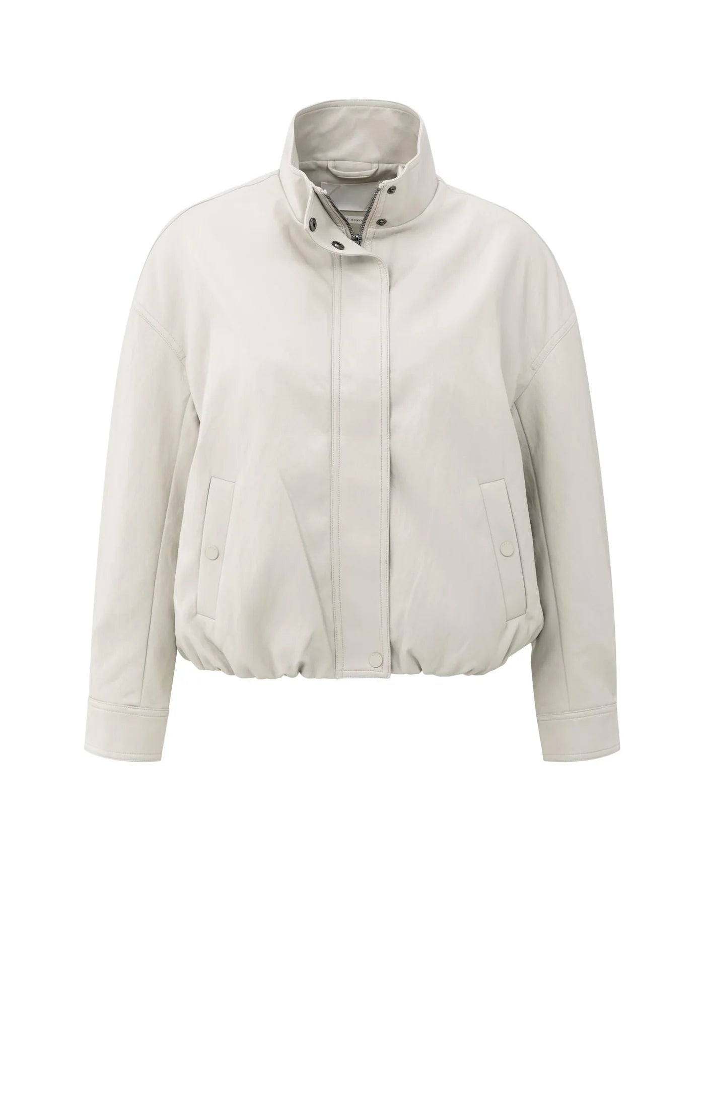 Yaya Short Faux Leather Jacket in Chalk White