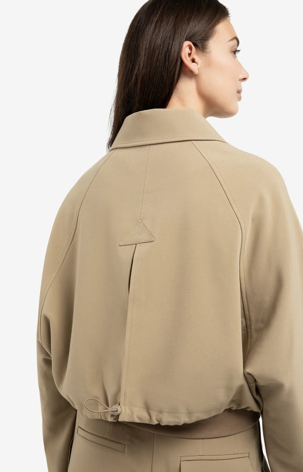 Yaya Short Oversized Jacket in Khaki Green