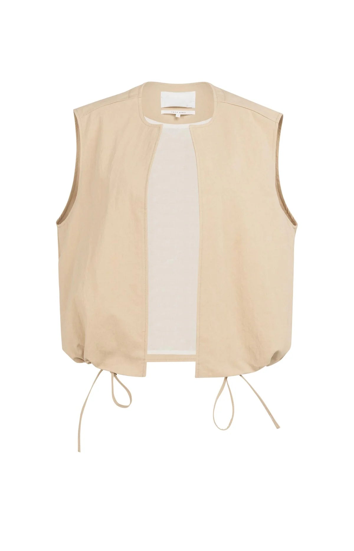 Yaya Sleeveless Summer Jacket in Desert Beige