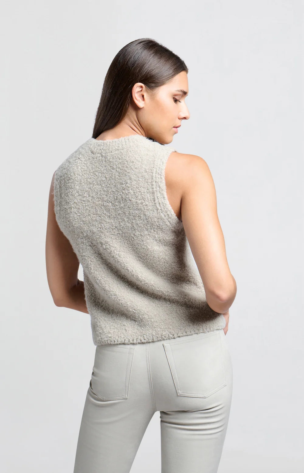 Knitted Vest in Dove Gray