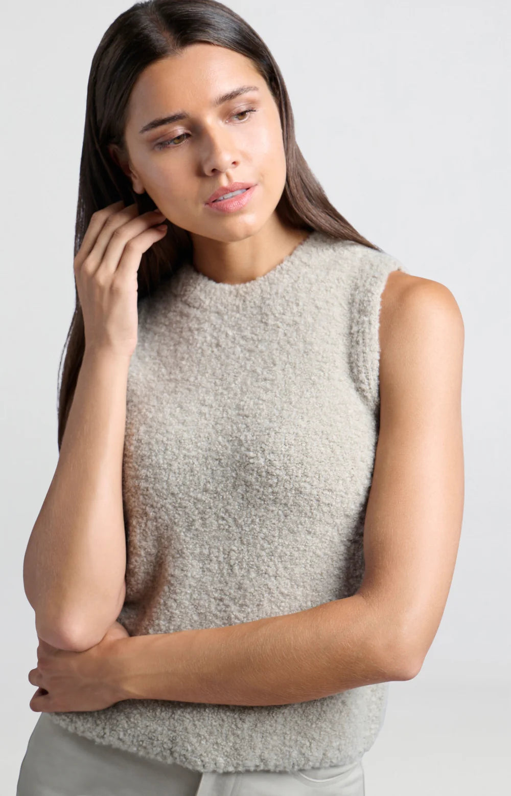 Knitted Vest in Dove Gray