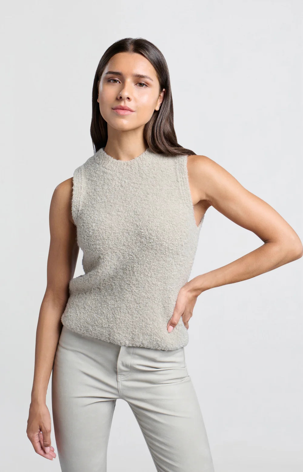 Knitted Vest in Dove Gray