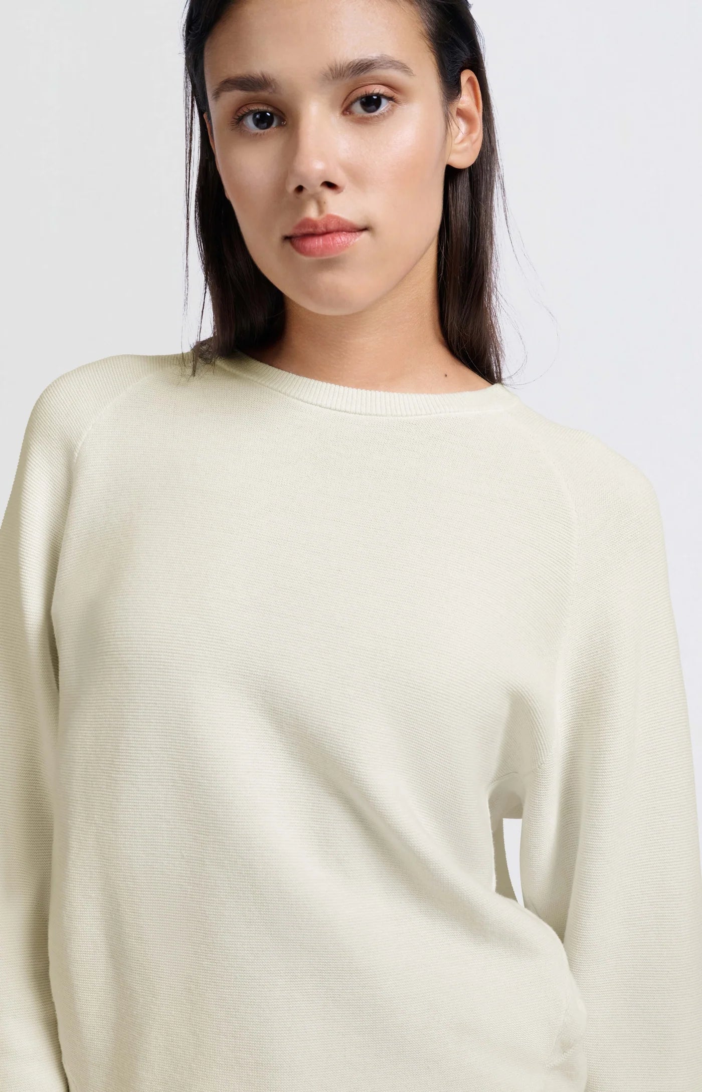 Yaya Soft Sweater with Seam Details in Off White