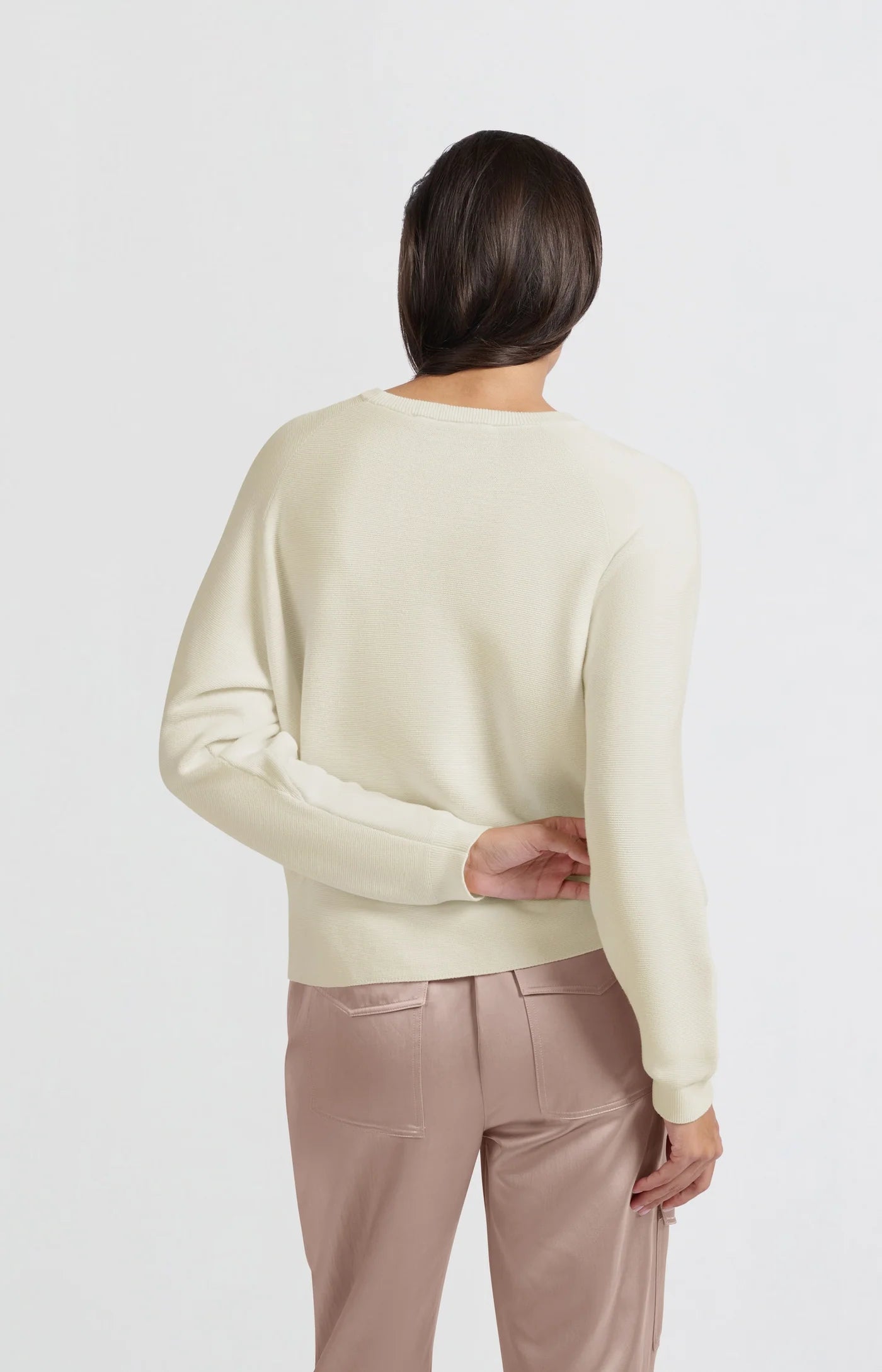 Yaya Soft Sweater with Seam Details in Off White